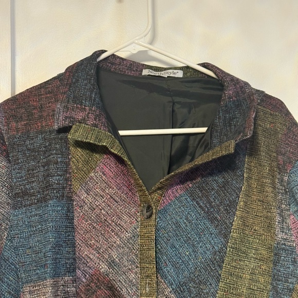 NorthStyle Patchwork Button Down Versatile Shacket SzL Multicolor New - Picture 10 of 13
